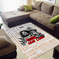 King of Reggae Legend Bob Area Rug Lion Rastafari Cannabis Typography Style