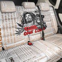 King of Reggae Legend Bob Back Car Seat Cover Lion Rastafari Cannabis Typography Style