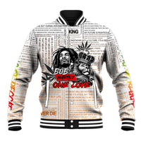 King of Reggae Legend Bob Baseball Jacket Lion Rastafari Cannabis Typography Style