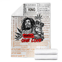 King of Reggae Legend Bob Blanket Lion Rastafari Cannabis Typography Style