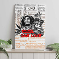 King of Reggae Legend Bob Canvas Wall Art Lion Rastafari Cannabis Typography Style