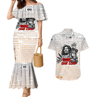 King of Reggae Legend Bob Couples Matching Mermaid Dress and Hawaiian Shirt Lion Rastafari Cannabis Typography Style