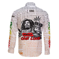 King of Reggae Legend Bob Family Matching Off The Shoulder Long Sleeve Dress and Hawaiian Shirt Lion Rastafari Cannabis Typography Style