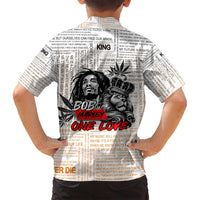 King of Reggae Legend Bob Family Matching Puletasi and Hawaiian Shirt Lion Rastafari Cannabis Typography Style