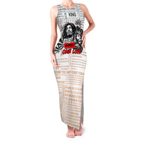 King of Reggae Legend Bob Family Matching Tank Maxi Dress and Hawaiian Shirt Lion Rastafari Cannabis Typography Style