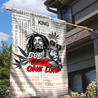 King of Reggae Legend Bob Garden Flag Lion Rastafari Cannabis Typography Style