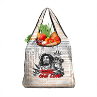 King of Reggae Legend Bob Grocery Bag Lion Rastafari Cannabis Typography Style