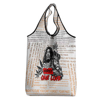 King of Reggae Legend Bob Grocery Bag Lion Rastafari Cannabis Typography Style