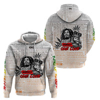 King of Reggae Legend Bob Hoodie Lion Rastafari Cannabis Typography Style