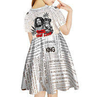 King of Reggae Legend Bob Kid Short Sleeve Dress Lion Rastafari Cannabis Typography Style
