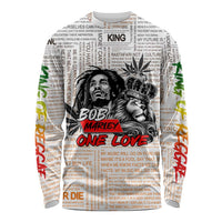 King of Reggae Legend Bob Long Sleeve Shirt Lion Rastafari Cannabis Typography Style