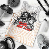 King of Reggae Legend Bob Men Tank Top Lion Rastafari Cannabis Typography Style