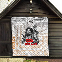 King of Reggae Legend Bob Quilt Lion Rastafari Cannabis Typography Style