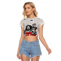King of Reggae Legend Bob Raglan Cropped T Shirt Lion Rastafari Cannabis Typography Style