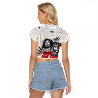 King of Reggae Legend Bob Raglan Cropped T Shirt Lion Rastafari Cannabis Typography Style