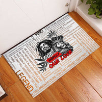 King of Reggae Legend Bob Rubber Doormat Lion Rastafari Cannabis Typography Style