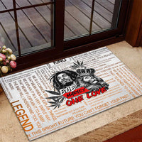 King of Reggae Legend Bob Rubber Doormat Lion Rastafari Cannabis Typography Style