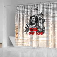 King of Reggae Legend Bob Shower Curtain Lion Rastafari Cannabis Typography Style