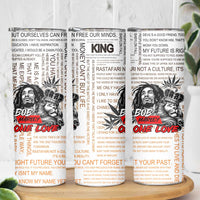 King of Reggae Legend Bob Skinny Tumbler Lion Rastafari Cannabis Typography Style