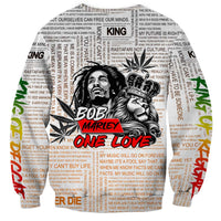 King of Reggae Legend Bob Sweatshirt Lion Rastafari Cannabis Typography Style