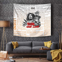 King of Reggae Legend Bob Tapestry Lion Rastafari Cannabis Typography Style