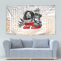 King of Reggae Legend Bob Tapestry Lion Rastafari Cannabis Typography Style