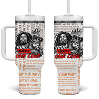 King of Reggae Legend Bob Tumbler With Handle Lion Rastafari Cannabis Typography Style