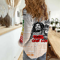 King of Reggae Legend Bob Women Casual Shirt Lion Rastafari Cannabis Typography Style