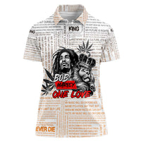 King of Reggae Legend Bob Women Polo Shirt Lion Rastafari Cannabis Typography Style