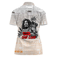 King of Reggae Legend Bob Women Polo Shirt Lion Rastafari Cannabis Typography Style