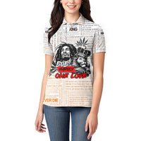King of Reggae Legend Bob Women Polo Shirt Lion Rastafari Cannabis Typography Style
