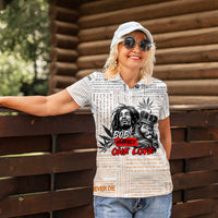 King of Reggae Legend Bob Women Polo Shirt Lion Rastafari Cannabis Typography Style