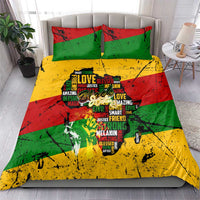 Black History Month Bedding Set Strength Love and Justice Typography