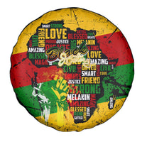 Black History Month Spare Tire Cover Strength Love and Justice Typography