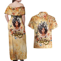 Black History My Roots Couples Matching Off Shoulder Maxi Dress and Hawaiian Shirt Civil Rights Leaders African Women