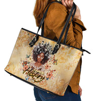 Black History My Roots Leather Tote Bag Civil Rights Leaders African Women