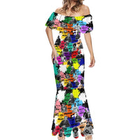 Black History Month Mermaid Dress African American Paint Splashes