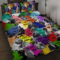 Black History Month Quilt Bed Set African American Paint Splashes