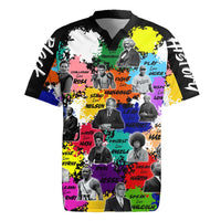 Black History Month Rugby Jersey African American Paint Splashes