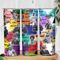 Black History Month Skinny Tumbler African American Paint Splashes