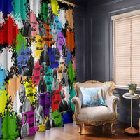 Black History Month Window Curtain African American Paint Splashes
