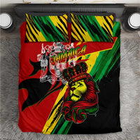 Jamaica Lion Bedding Set Coat Of Arms Rastafarianism