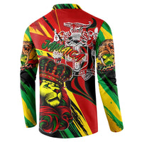 Jamaica Lion Button Sweatshirt Coat Of Arms Rastafarianism