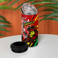 Jamaica Lion 4 in 1 Can Cooler Tumbler Coat Of Arms Rastafarianism