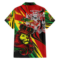 Jamaica Lion Family Matching Tank Maxi Dress and Hawaiian Shirt Coat Of Arms Rastafarianism