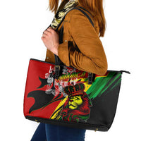 Jamaica Lion Leather Tote Bag Coat Of Arms Rastafarianism