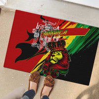 Jamaica Lion Rubber Doormat Coat Of Arms Rastafarianism