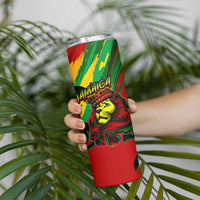Jamaica Lion Skinny Tumbler Coat Of Arms Rastafarianism