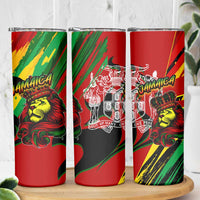 Jamaica Lion Skinny Tumbler Coat Of Arms Rastafarianism