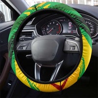Jamaica Lion Steering Wheel Cover Coat Of Arms Rastafarianism